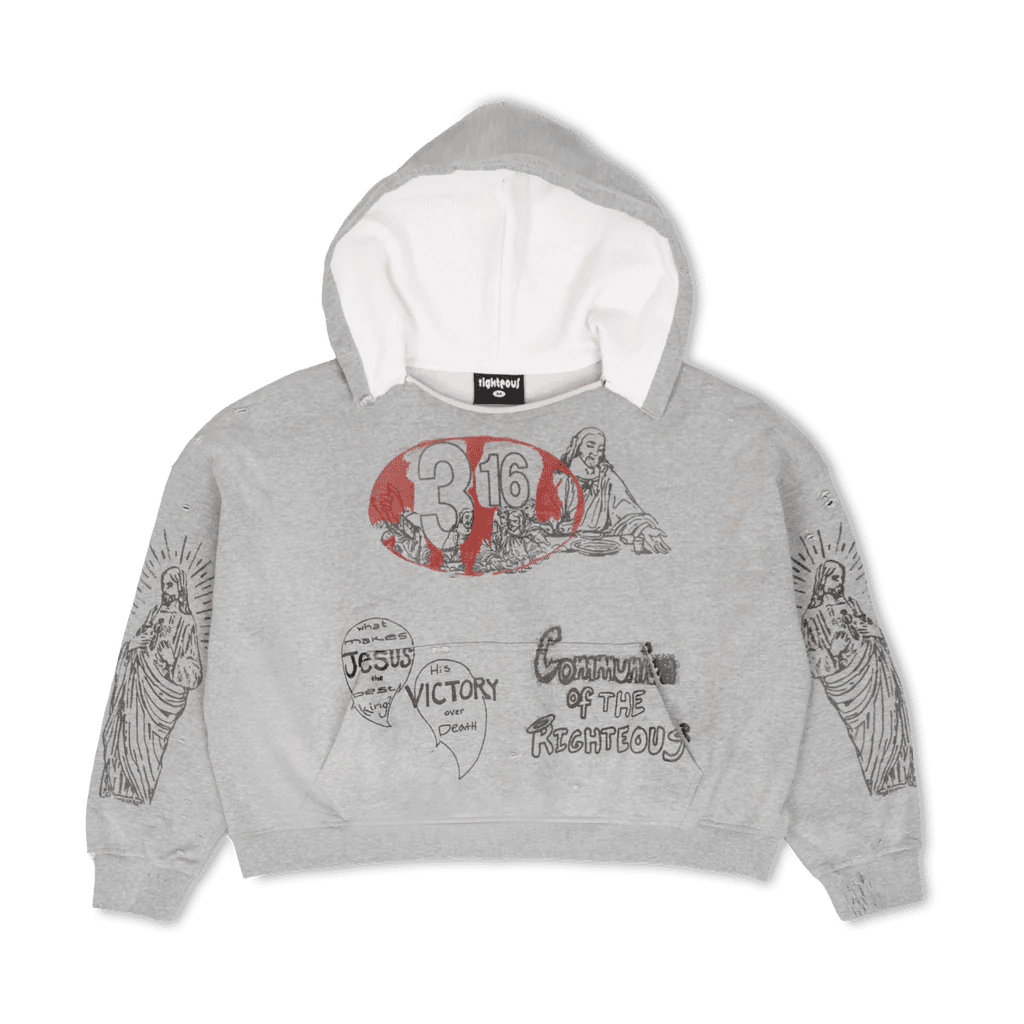 We Are Righteous “3:16” Distressed Hoodie
