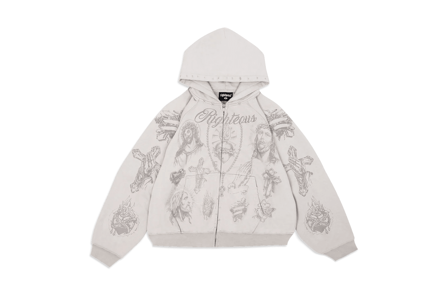 We Are Righteous “Tatted Believer” Zip Up (Grey)