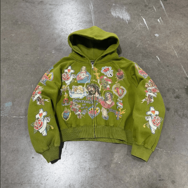 We Are Righteous Moss” Risen King Zip Up